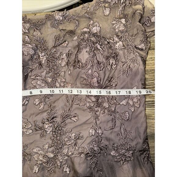 La Femme Chiffon Laced Gown. Size 16. Dark Mauve. NWOT. 14 - Picture 9 of 11